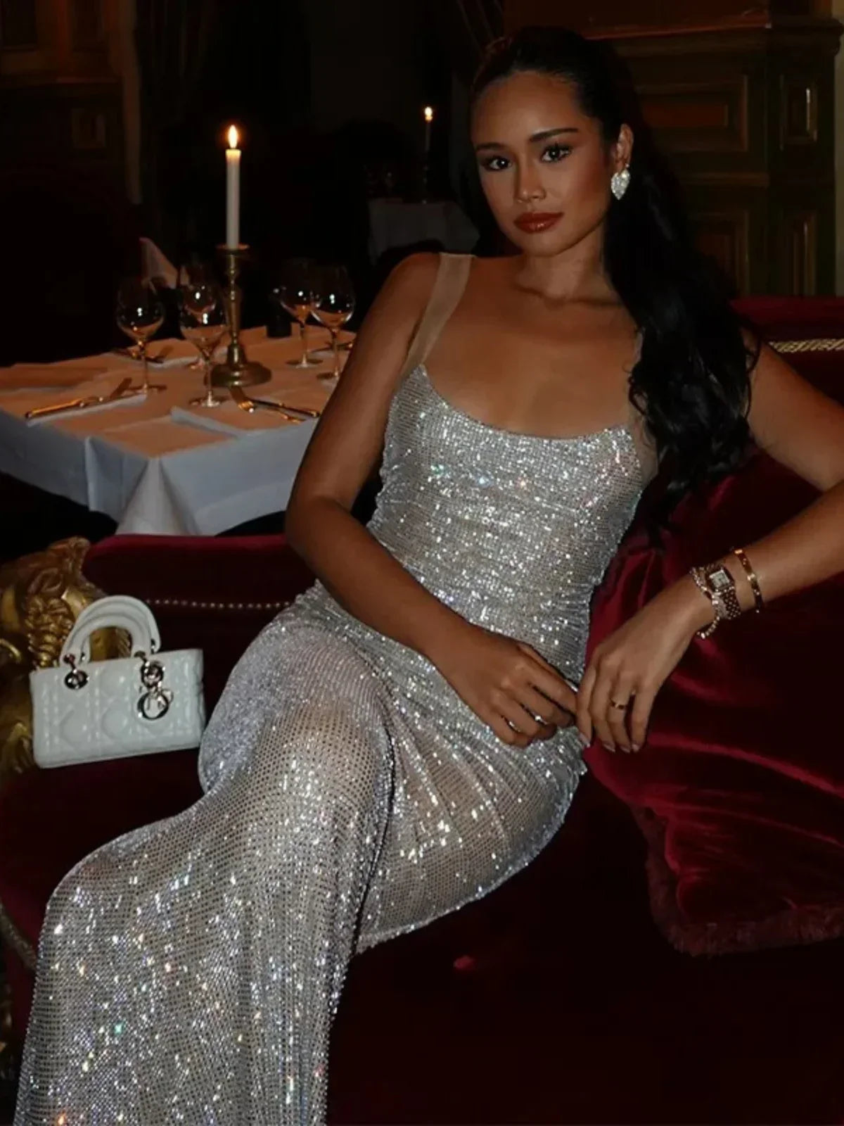 LARA | Maxi Glitterjurk
