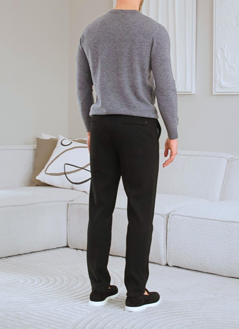 Soft Wool Fine Knit Sweater - Grey
