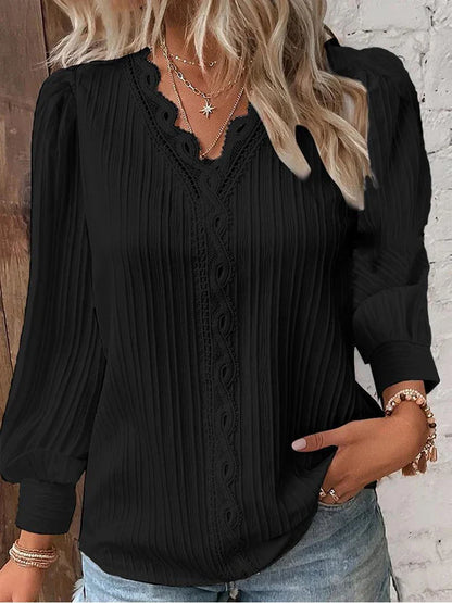 Emma | Blouse met Kantdetails in Chiffon