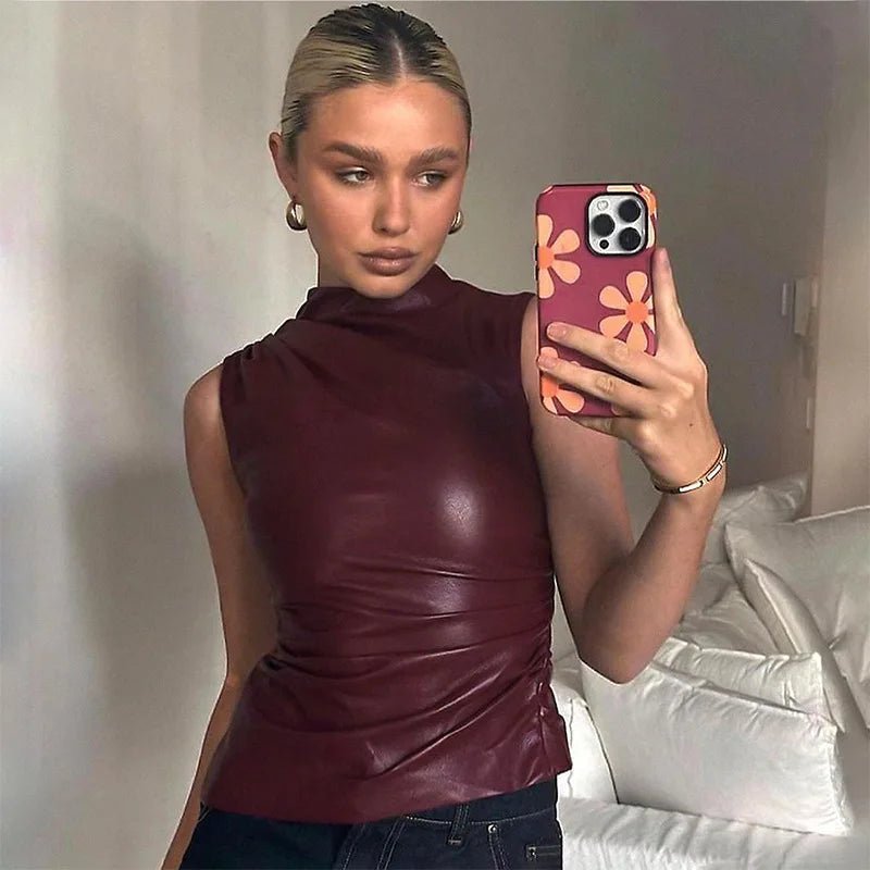 Cara | Bordeauxrode top